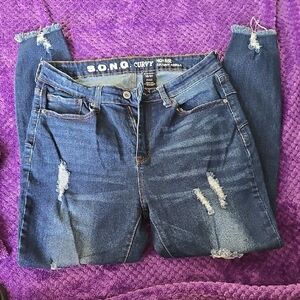 S.O.N.G. Women's High-Rise Distressed Denim Jeans